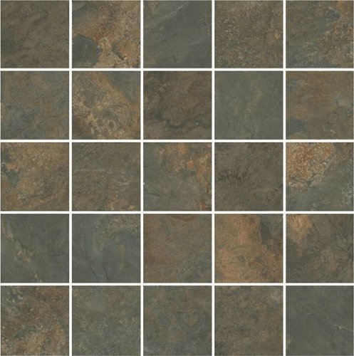 Декор Рамбла коричневый мозаичный 25x25