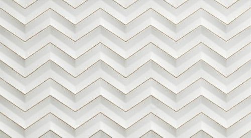 3D White Chevron Glitter Matt 30,5x56